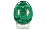 Stunning, Polished Malachite Egg - Congo #129539-1